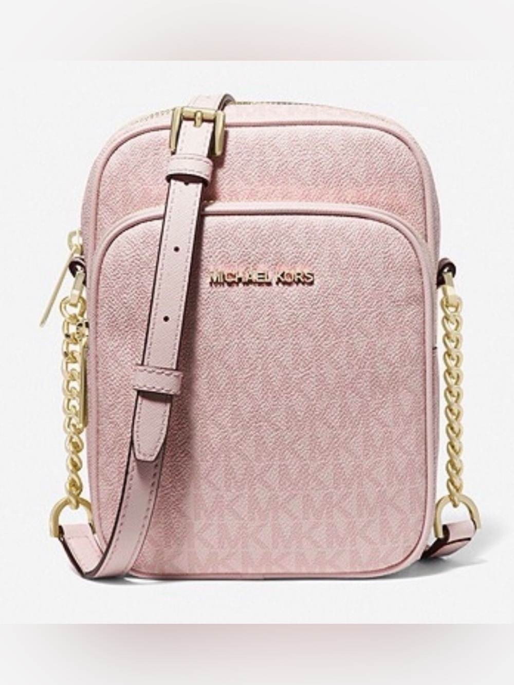 Michael Kors Jet Set Travel Medium Logo Crossbody Purse in Pink